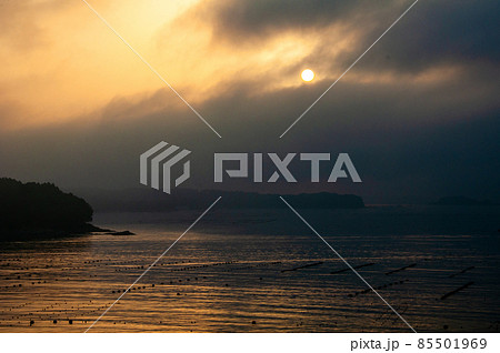 三陸復興国立公園　みちのく潮風トレイル　志津川湾の朝 85501969