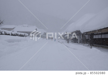 大雪の大内宿 福島 大雪の大内宿 福島 85502080
