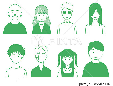 色々な人のバストショットセット 85502446
