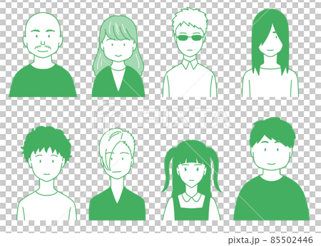 色々な人のバストショットセット 85502446