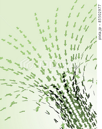 矢印で表現する吸収イメージ縦　緑 85502977