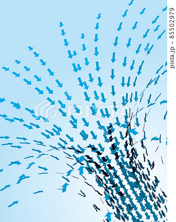 矢印で表現する吸収イメージ縦　青 85502979