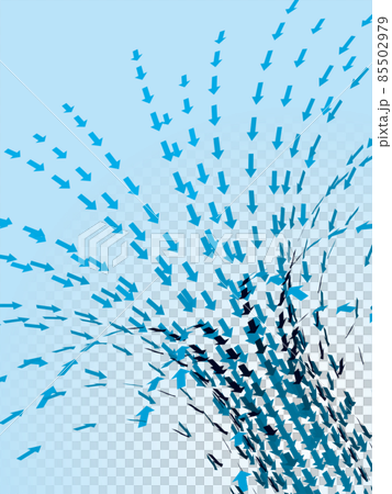 矢印で表現する吸収イメージ縦　青 85502979