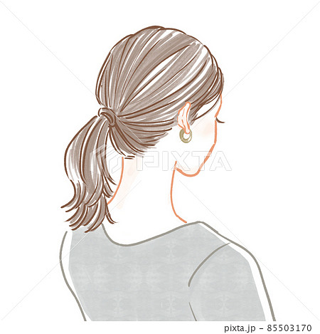 Female illustration of a ponytail with a... - Stock Illustration [85503170]  - PIXTA