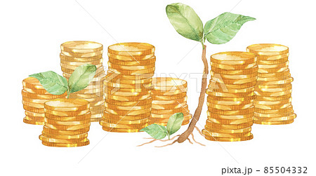 株や投資のイメージイラスト お金 コインのイラスト素材