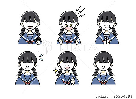 セーラー服の女の子イラスト 85504593