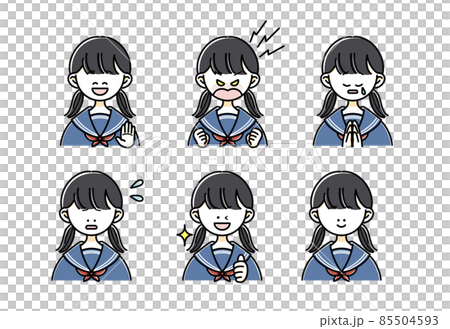 セーラー服の女の子イラスト 85504593