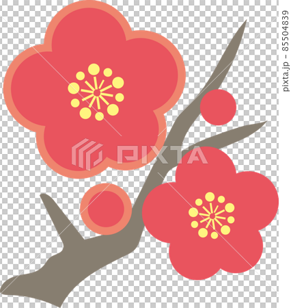 1月のイメージイラスト_梅_紅梅 1月のイメージイラスト_梅_紅梅 85504839