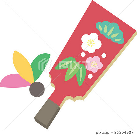 1月のイメージイラスト_羽子板 1月のイメージイラスト_羽子板 85504907