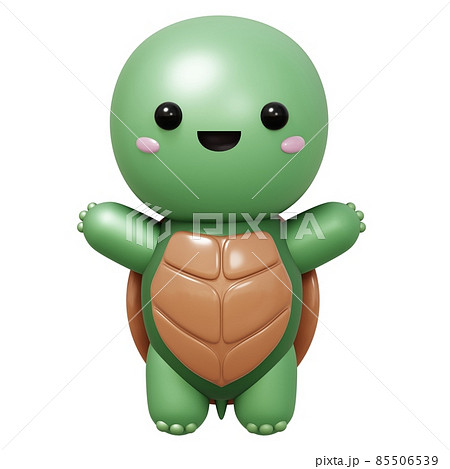 Turtle cute character cartoon 3D illustration. 85506539