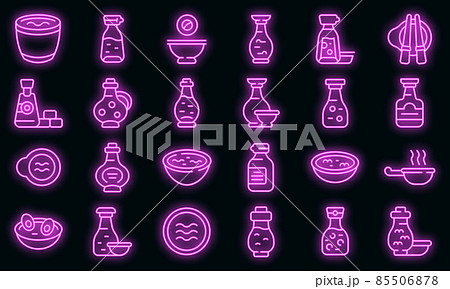 Soy sauce icons set vector neon 85506878