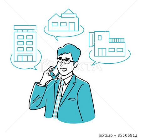 様々な会社へ電話をかけるビジネスパーソン 85506912