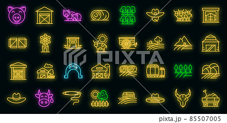 Ranch icons set vector neon 85507005