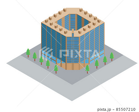 アイソメトリックスの建築物 ロの字型商業ビル ビルディングの立体イラスト 3dのイラスト素材 アイソメトリックスの建築物 ロの字型商業ビル ビルディングの立体イラスト 3dのイラスト素材
