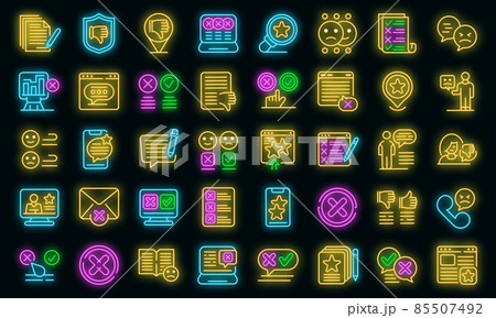 Dislike icons set vector neon Dislike icons set vector neon 85507492