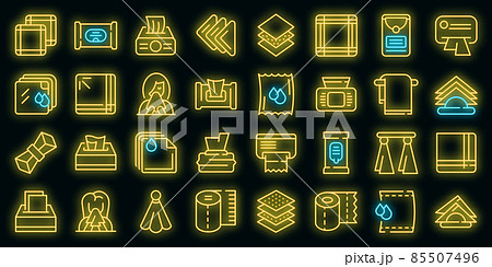 Handkerchief icons set vector neon 85507496