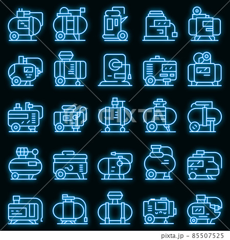 Compressor icons set vector neon 85507525