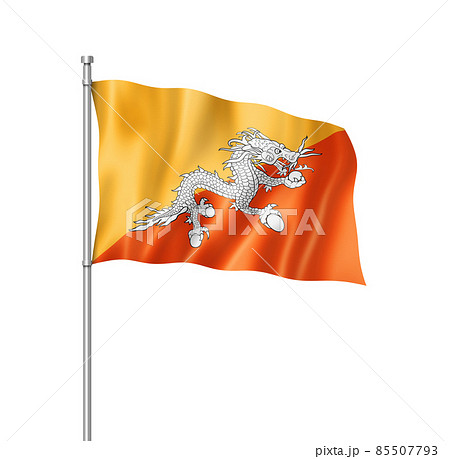 Bhutan flag isolated on white 85507793