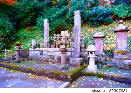 鎌倉の古寺、日蓮宗の本山の妙本寺の境内にたたずむ比企一族の供養塔 85507881