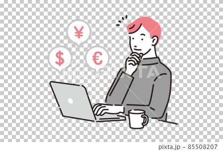人物 パソコンでFXや投資をする男性 人物 パソコンでFXや投資をする男性 85508207
