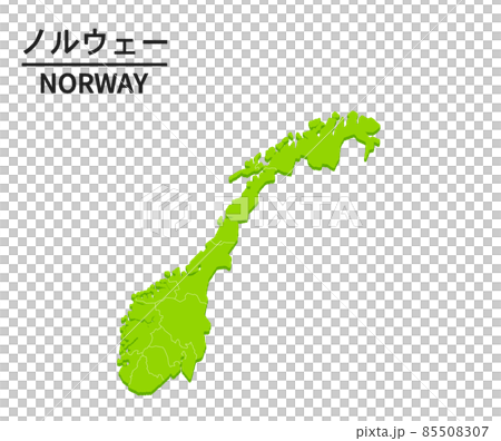 ノルウェーの世界地図イラスト 85508307