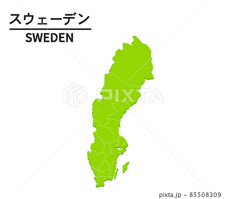 スウェーデンの世界地図イラスト 85508309