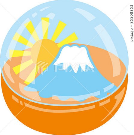ガチャポンカプセルに入った富士山と初日の出 85508353