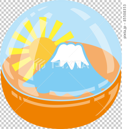 ガチャポンカプセルに入った富士山と初日の出 85508353