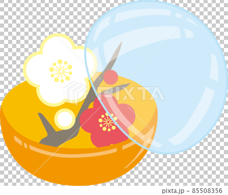 ガチャポンカプセルに入った梅の花 ガチャポンカプセルに入った梅の花 85508356