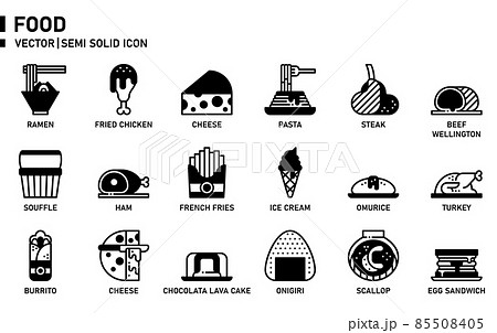 Food icon set. 85508405
