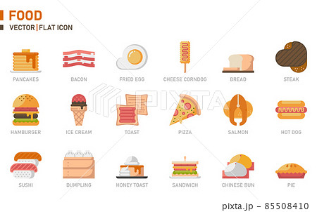 Food icon set. 85508410