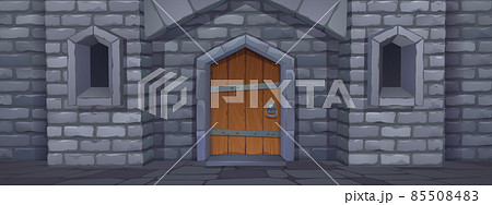 Medieval castle gate, dungeon or palace exterior 85508483