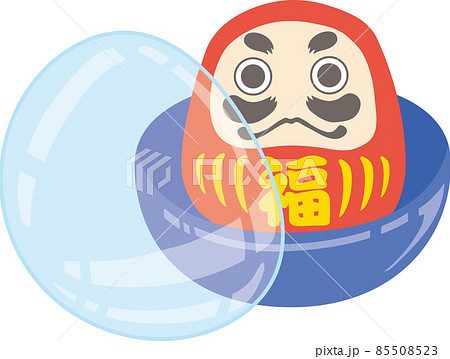 ガチャポンカプセルに入った達磨_カプセル半開き 85508523