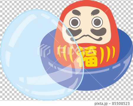 ガチャポンカプセルに入った達磨_カプセル半開き 85508523