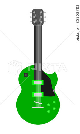 レスポールエレキギター 緑 のイラスト素材