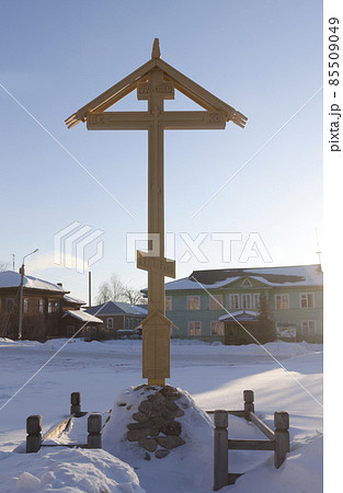 Worship the cross, the site of the destroyed during the Soviet era temple Great Paraskeva 85509049
