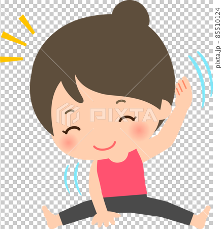 Flexible gymnastics, stretching smiling woman Flexible gymnastics, stretching smiling woman 85510124