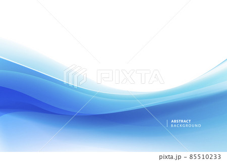 Vector wavy abstract geometric background, blue flow hoizontal banner. Trendy gradient shapes composition 85510233