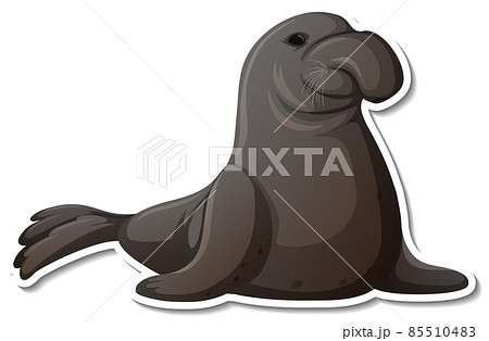 Manatee animal cartoon sticker 85510483
