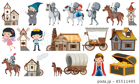 Set of fantasy cartoon characters 85511495