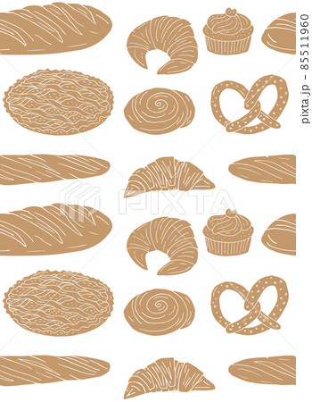 Vector seamless pattern of bakery bread and buns Vector seamless pattern of bakery bread and buns 85511960