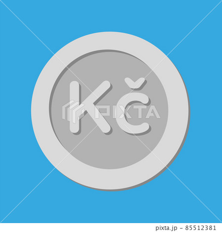 A silver grey vector illustration of czech crown 85512381