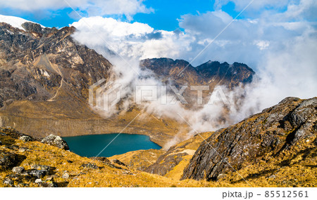 Lake at the Huaytapallana mountain range in Huancayo, Peru 85512561