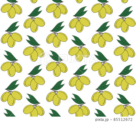 Vector seamless pattern of color hand drawn olives 85512672