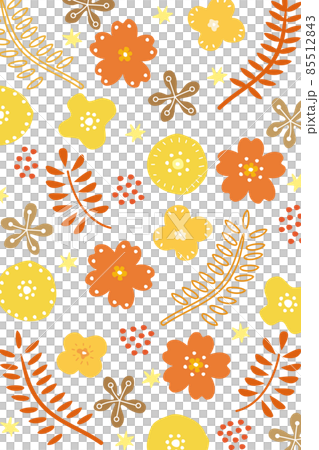 Scandinavian style flower and leaf illustration Scandinavian style flower and leaf illustration 85512843