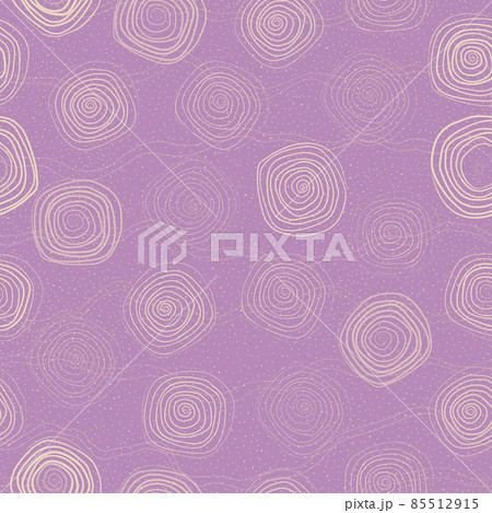 Pastel spiral linear circles and polka dots seamless pattern. Geometric background. Vector 85512915