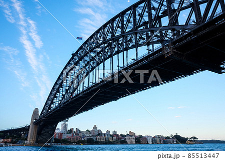 世界で最も美しく魅力的なオーストラリアの港街都市シドニーのアイコン的存在、シドニーハーバーブリッジ 85513447