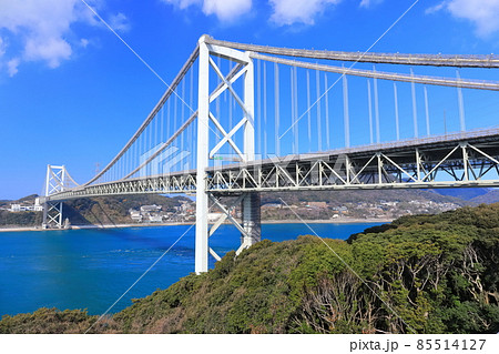 晴天下の関門橋(関門海峡) 晴天下の関門橋(関門海峡) 85514127