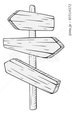 Signpost template. Vintage wood arrow shape planks Signpost template. Vintage wood arrow shape planks 85514372