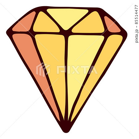 Yellow diamond icon. Cute shiny gem in cartoon style Yellow diamond icon. Cute shiny gem in cartoon style 85514477